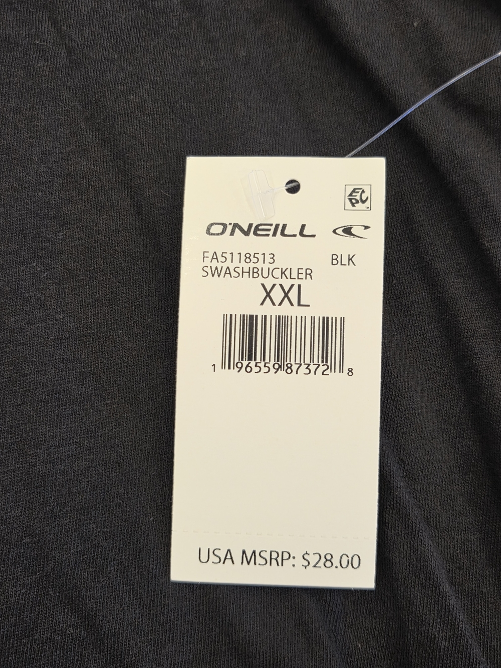 O'Neill Black Short Sleeve Tee with Yellow Logo - Picture 3 of 5